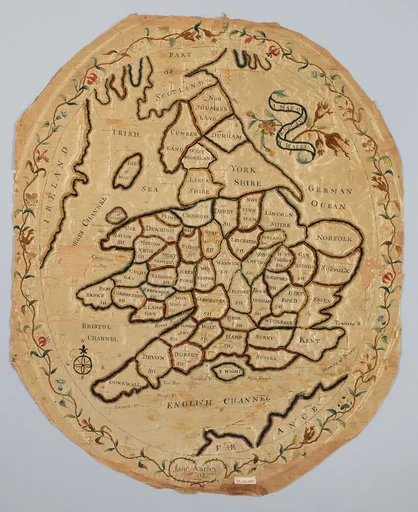 Embroidered map sampler