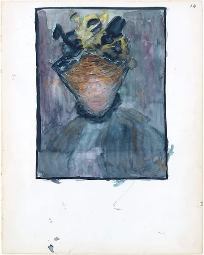 Large Boston Public Garden Sketchbook: A woman in a veiled hat