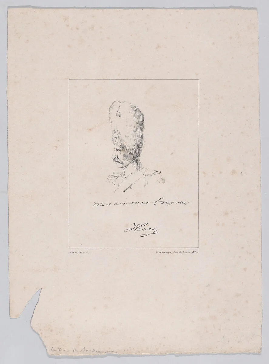 Profile bust of an officer in a bear fur hat — Fonrouge|Delaunois