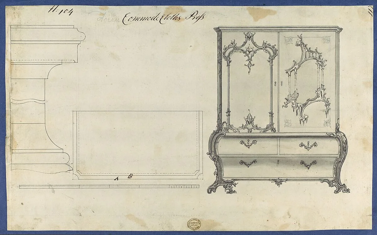 Commode Clothes Press, from Chippendale Drawings, Vol. II — Thomas Chippendale