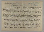 Documents concerning Parade: [Cocteau's handwritten notes for Parade captioned "Le Prestidigitateur chinois"]