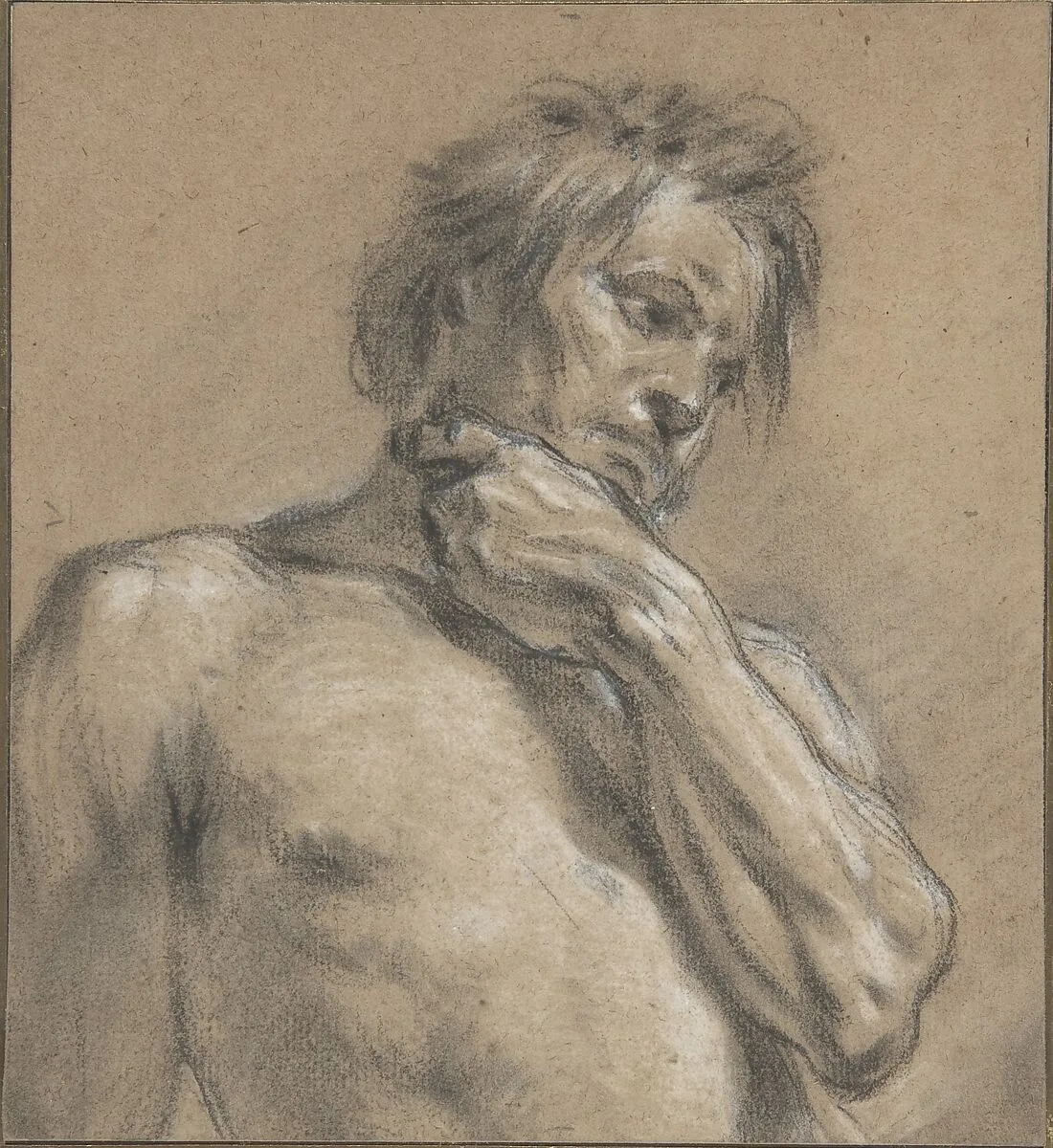 Half-Length Study of a Man — François Boucher