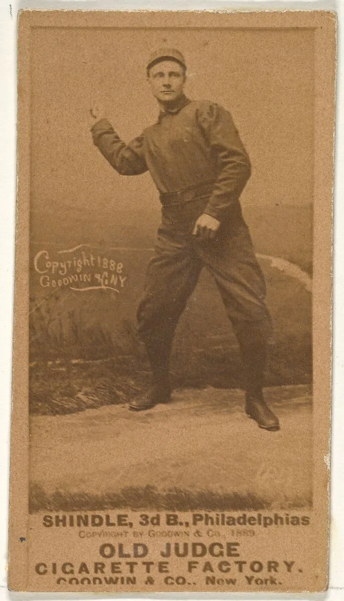 William D. "Billy" Shindle, 3rd Base, Philadelphia, from the Old Judge series (N172) for Old Judge Cigarettes — Goodwin & Company
