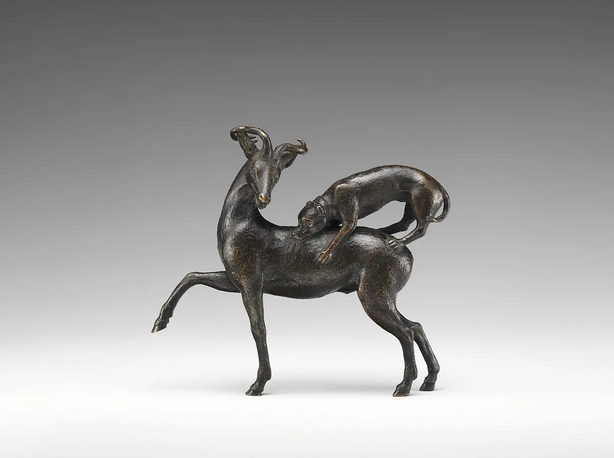 Roebuck attacked by hound — Unknown