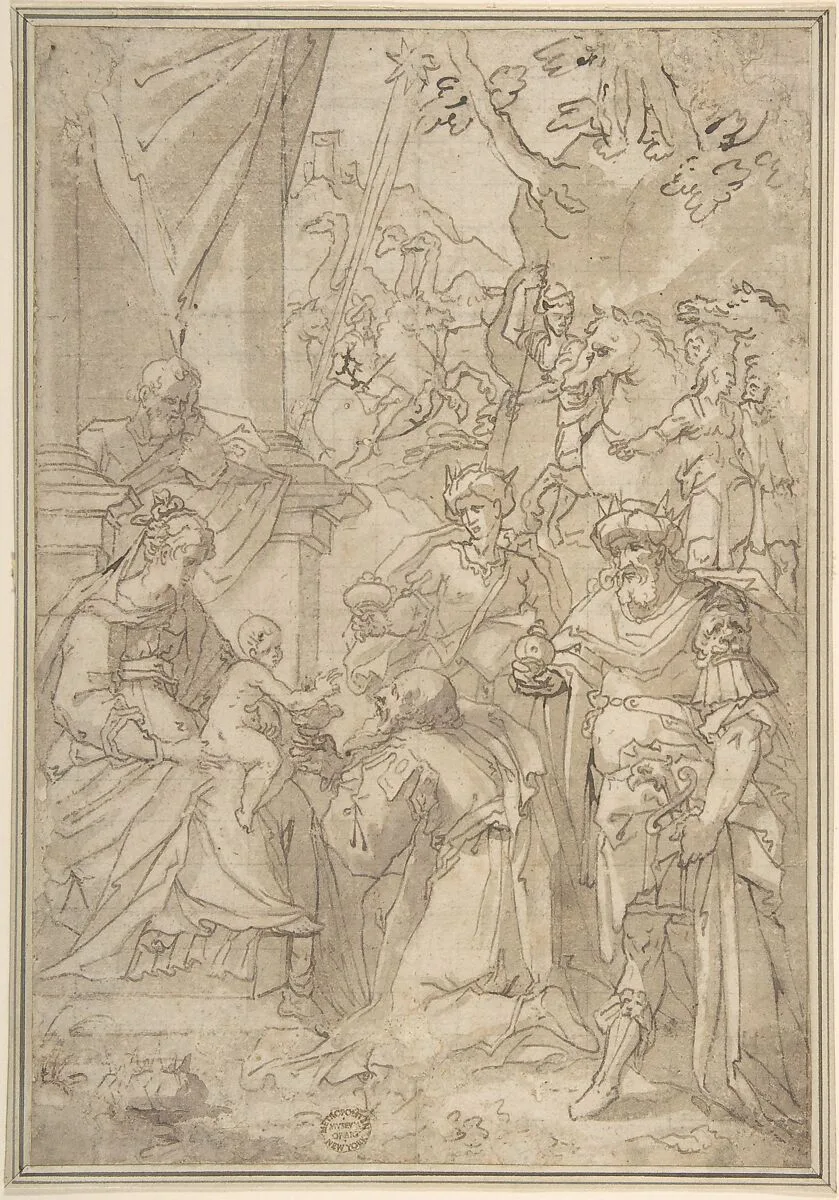 Adoration of the Magi — Anonymous, Italian, Genoese, 16th century