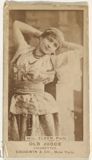 Mlle. Elren, Paris, from the Actors and Actresses series (N171) for Old Judge Cigarettes