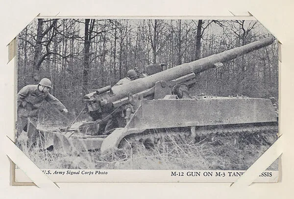 M-12 Gun on M-3 Tank Chassis from Military--Official Photo cards (W615) — Unknown