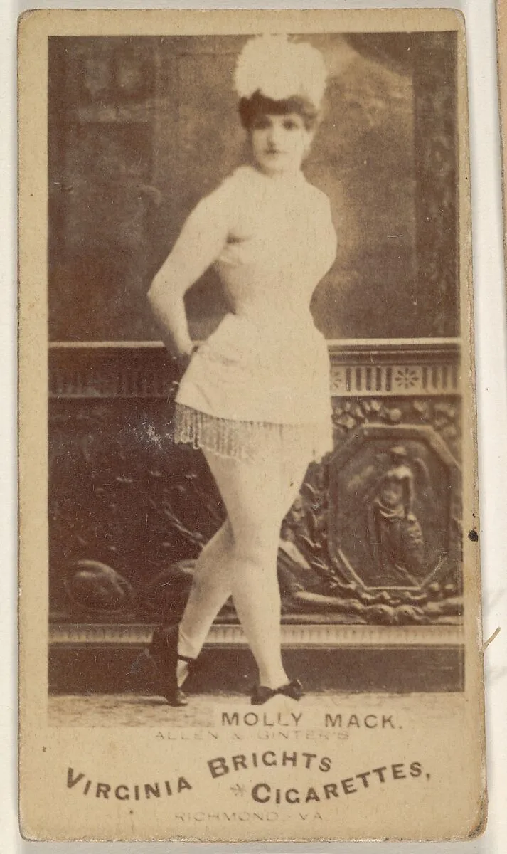 Molly Mack, from the Actors and Actresses series (N45, Type 1) for Virginia Brights Cigarettes — Allen & Ginter