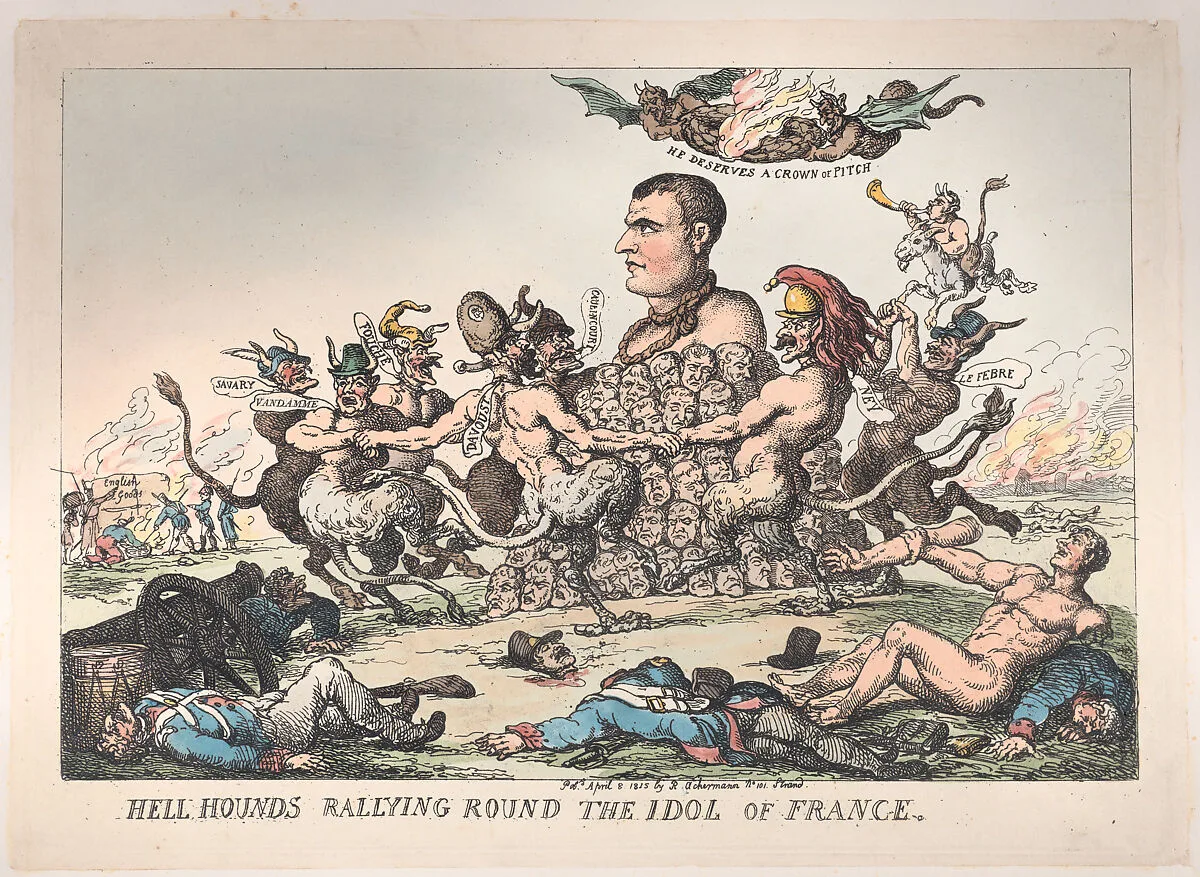 Hell Hounds Rallying Round the Idol of France — Thomas Rowlandson|Napoléon Bonaparte|Rudolph Ackermann, London