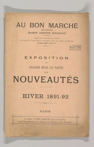 Au Bon Marché-Exposition et Grande Misé en Vente des Nouveautés Hiver 1891–92
