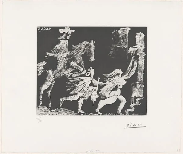 Cape and Sword: Pusuit II, from 347 Suite — Pablo Picasso|Aldo and Piero Crommelynck|Galerie Louise Leiris