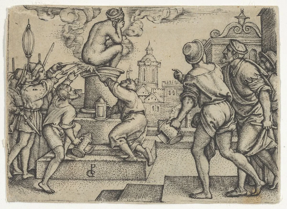 The Courtesan Punished, from The Story of the Magician Virgil — Georg Pencz