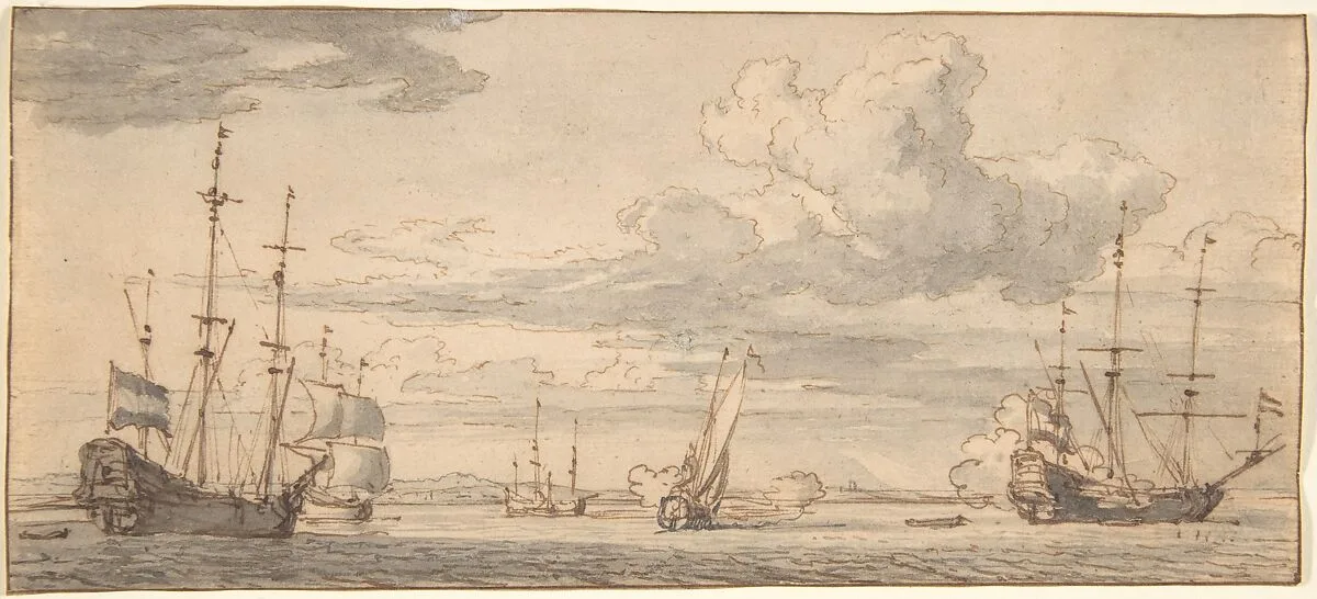 Dutch Ships in a Bay — Willem van de Velde II