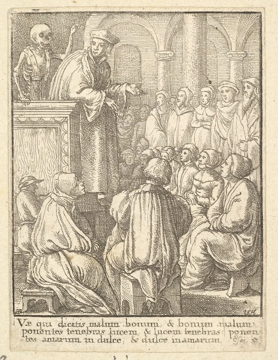 Preacher, from the Dance of Death — Wenceslaus Hollar|Hans Holbein the Younger
