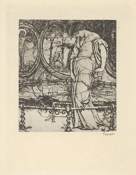 The Lady of Shalott (Tennyson's Poems, New York, 1903) — William Holman Hunt|New Amsterdam Book Company