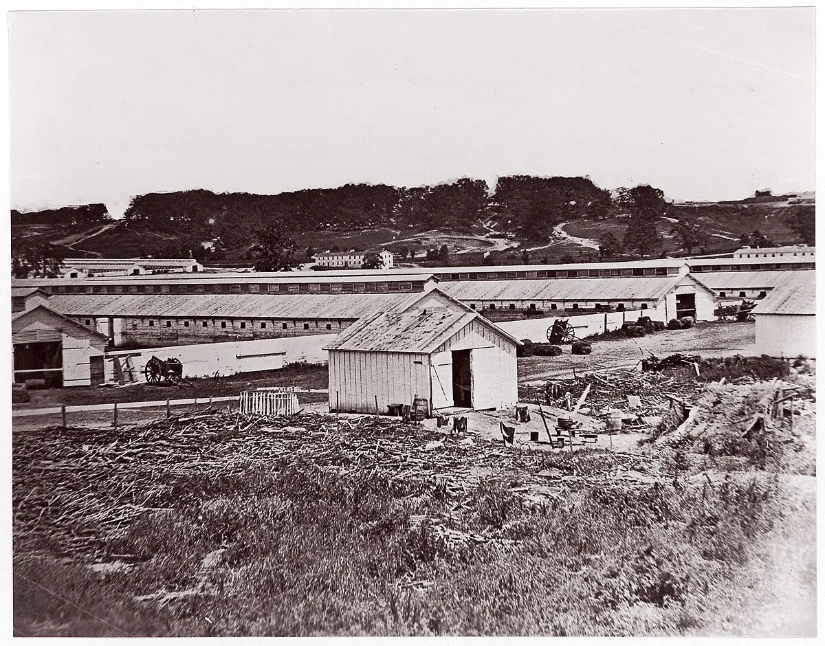Camp Barry near Bladensberg, Maryland. Stables — Mathew B. Brady|Unknown