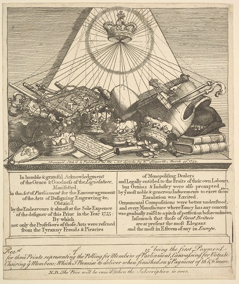 Crowns, Mitres, Maces, etc. — William Hogarth
