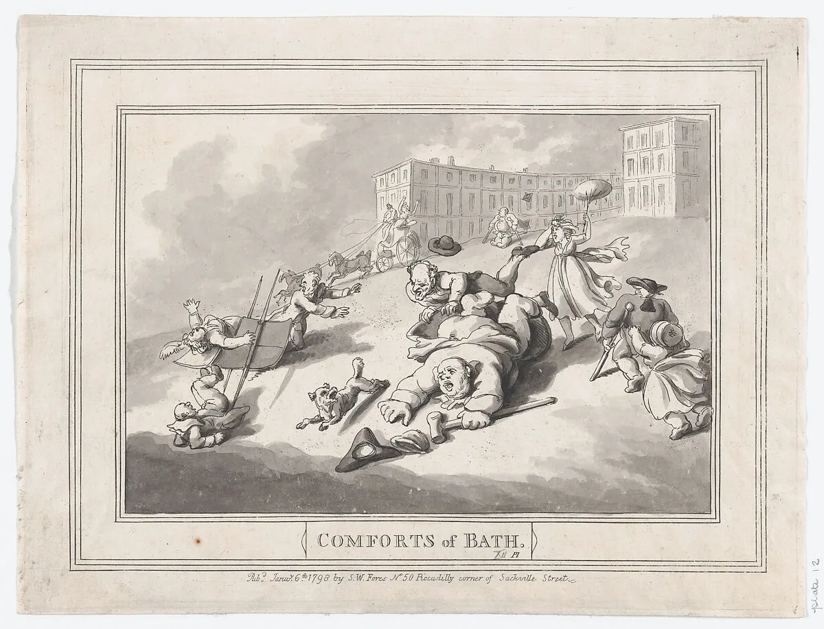 Comforts of Bath, Plate 12 — Thomas Rowlandson|S. W. Fores