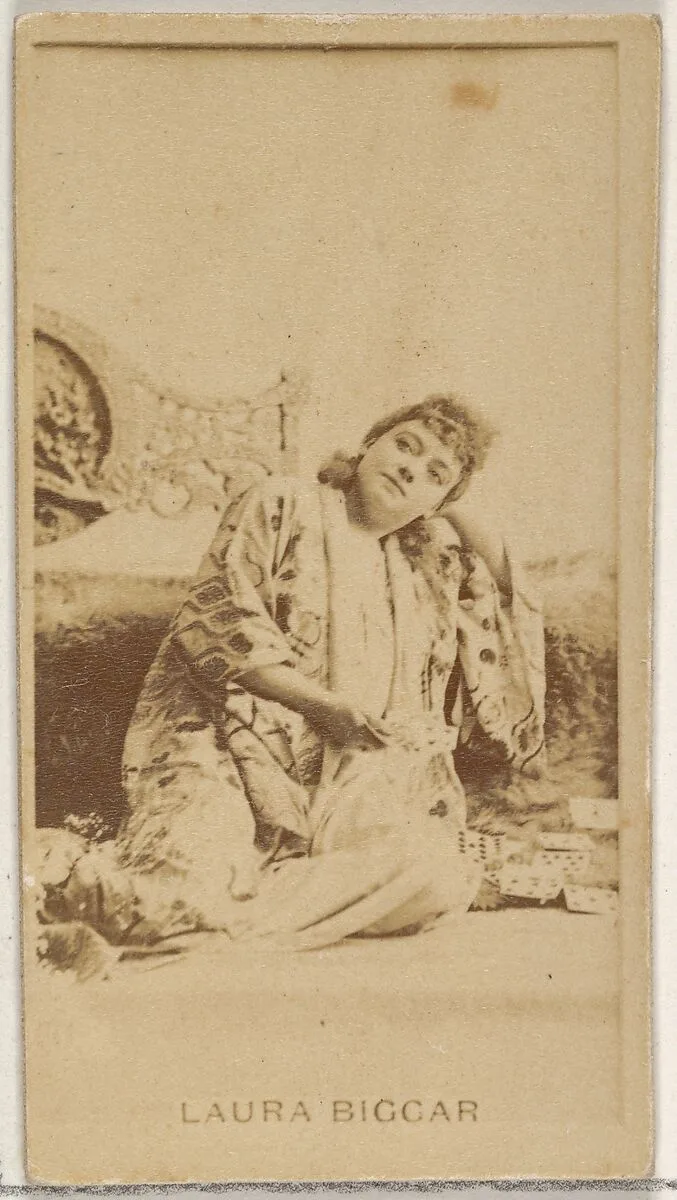 Laura Biggar, from the Actors and Actresses series (N45, Type 8) for Virginia Brights Cigarettes — Allen & Ginter