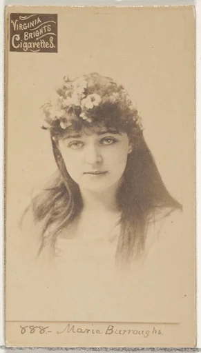 Card 888, Marie Burroughs, from the Actors and Actresses series (N45, Type 2) for Virginia Brights Cigarettes