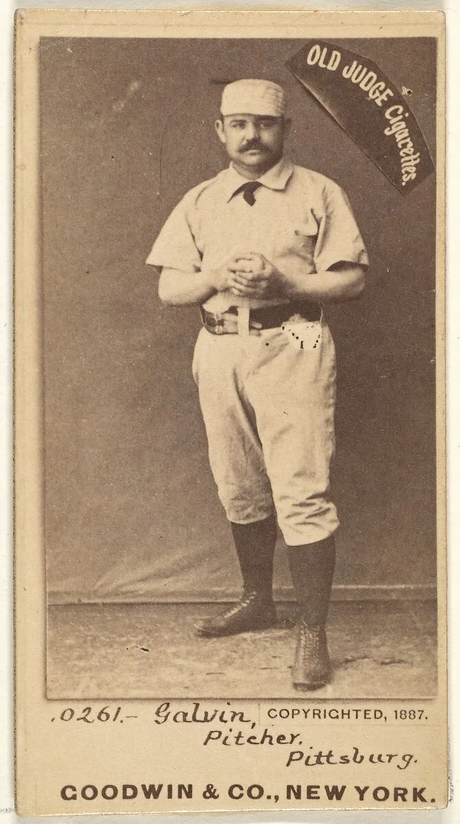 James Francis "Pud" Galvin, Pitcher, Pittsburgh, from the Old Judge series (N172) for Old Judge Cigarettes — Goodwin & Company