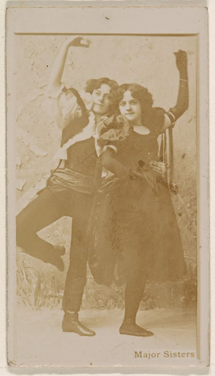 Major Sisters, from the Actresses series (N245) issued by Kinney Brothers to promote Sweet Caporal Cigarettes — Kinney Brothers Tobacco Company