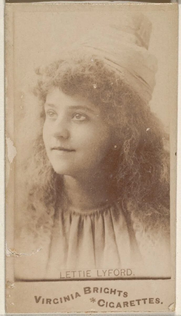 Lettie Lyford, from the Actors and Actresses series (N45, Type 1) for Virginia Brights Cigarettes — Allen & Ginter