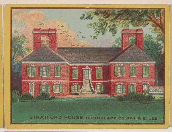 Stratford House, Birthplace of Gen. R. E. Lee, collector card from the Famous Buildings series (D30), issued by the Weber Baking Company — Weber Baking Company