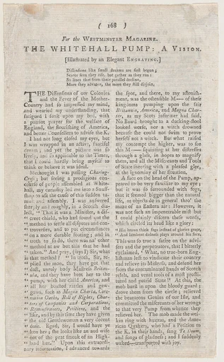 The Whitehall Pump (page from The Westminster Magazine)