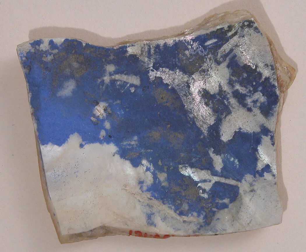 Shell with traces of blue paint — Unknown