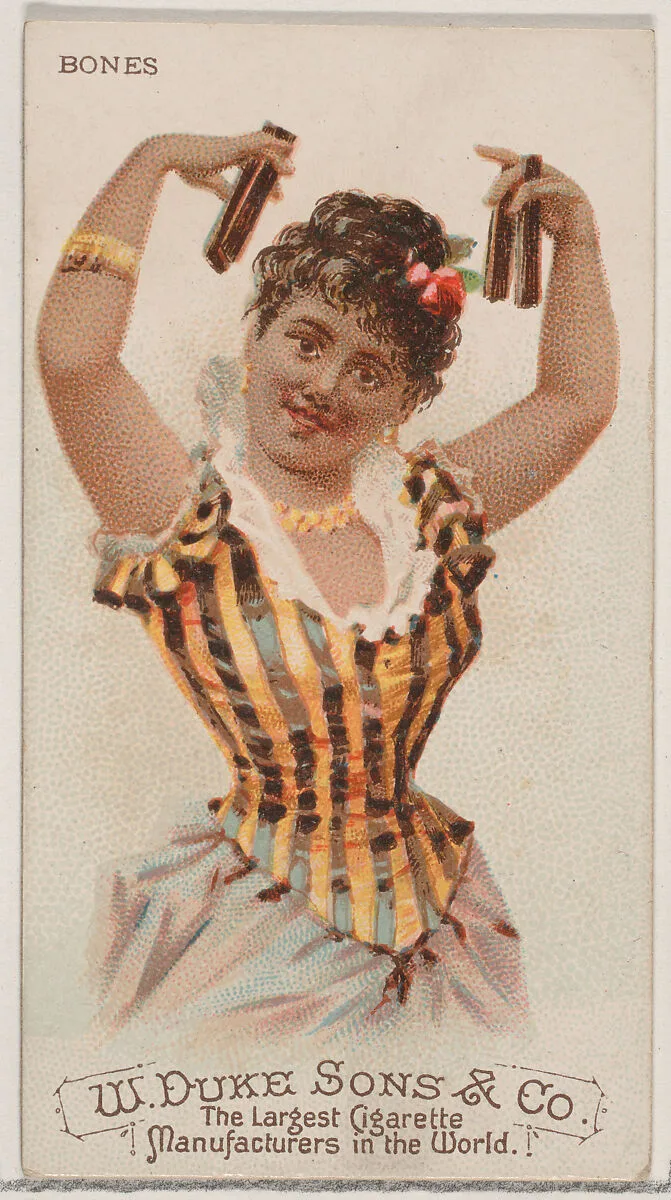Bones, from the Musical Instruments series (N82) for Duke brand cigarettes — W. Duke, Sons & Co.|Schumacher & Ettlinger