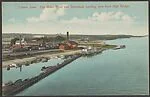 Clinton, Iowa. City Water Front and Steamboat Landing, view from High Bridge