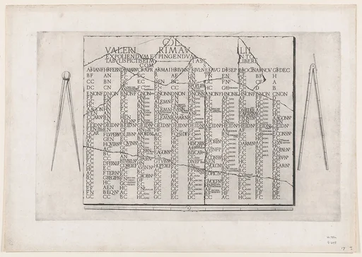 Speculum Romanae Magnificentiae: Tablet with Calendar from the Farnese Palace