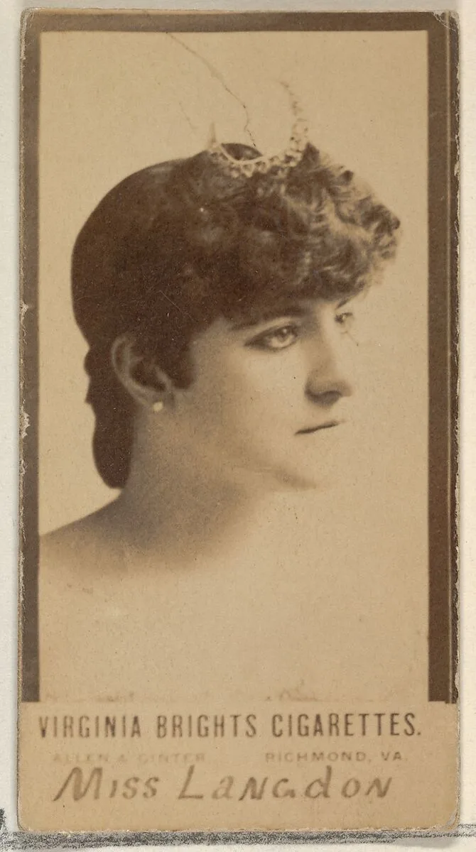 Miss Langdon, from the Actors and Actresses series (N45, Type 3) for Virginia Brights Cigarettes — Allen & Ginter