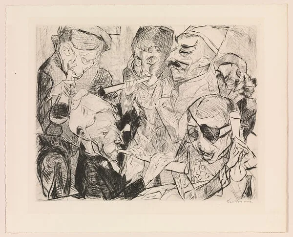 Happy New Year!, from the portfolio ¦Faces¦ — Max Beckmann|Marées Gesellschaft, R. Piper & Co.
