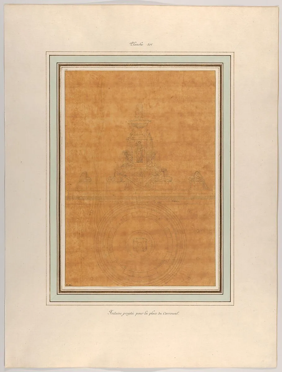 Project for a Fountain for La Place du Carrousel — Pierre François Léonard Fontaine