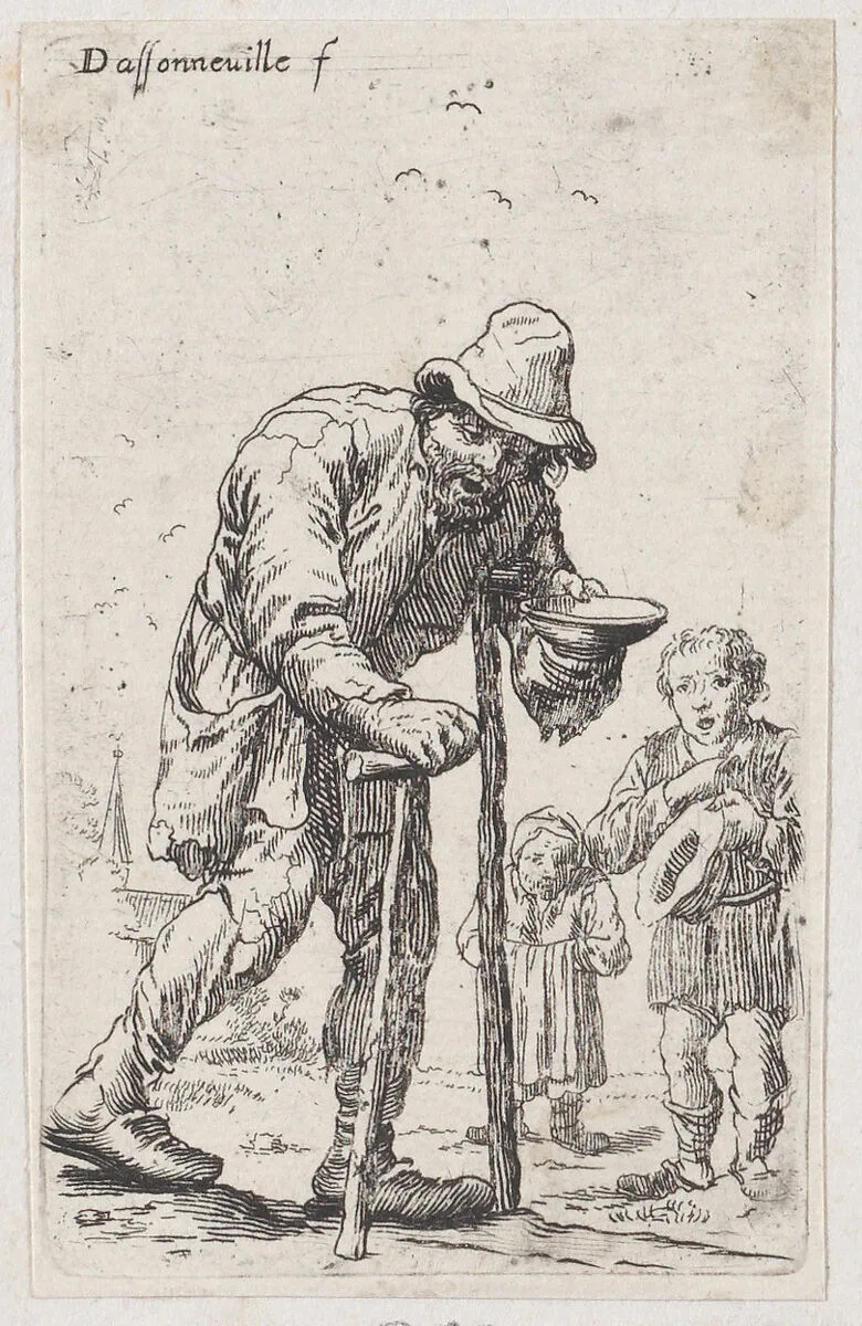 Beggars asking for alms — Jacques Dassonville