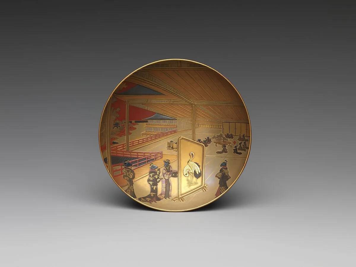 鼠婚礼蒔絵盃|One of a Pair of Wine Cups (Sakazuki) with Mice’s Wedding — Unknown