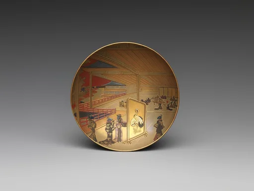 鼠婚礼蒔絵盃|One of a Pair of Wine Cups (Sakazuki) with Mice’s Wedding