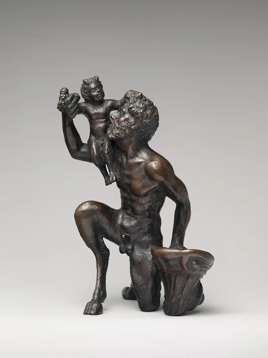 Satyr Holding a Boy Satyr on his Shoulder — Unknown