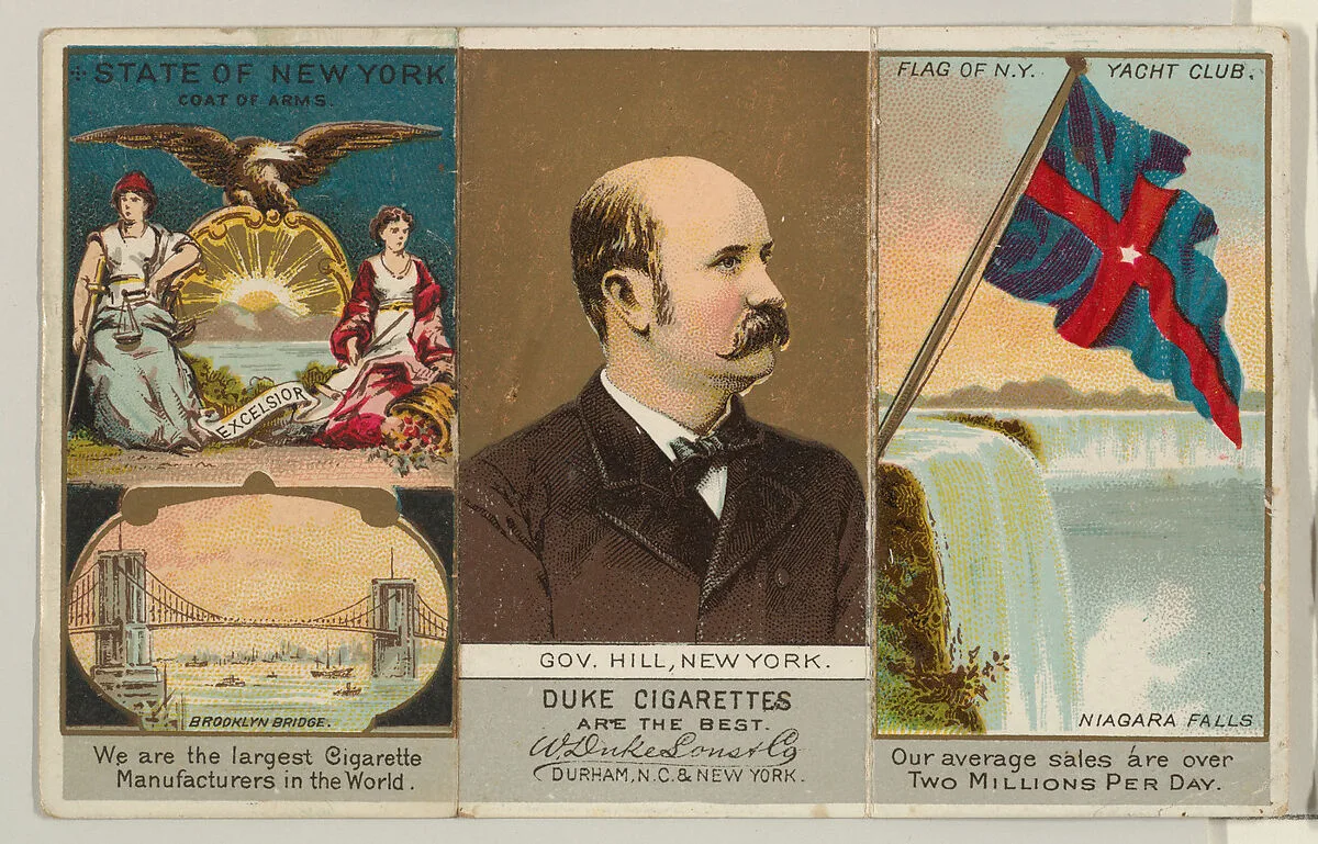 Governor Hill, New York, from "Governors, Arms, Etc." series (N133-2), issued by Duke Sons & Co. — W. Duke, Sons & Co.