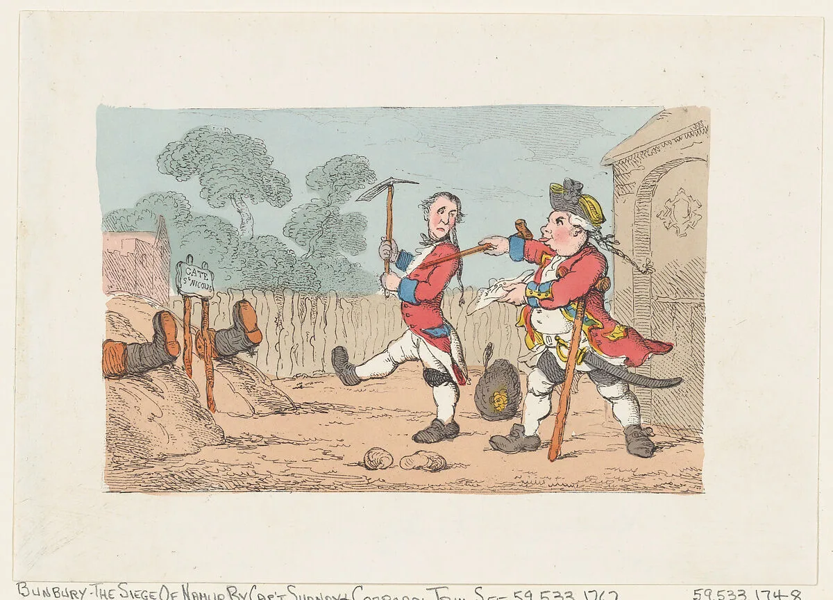 The Siege of Namur by Captain Shandy and Corporal Trim (Tristram Shandy) — Laurence Sterne|Rudolph Ackermann, London|Thomas Rowlandson|Henry William Bunbury