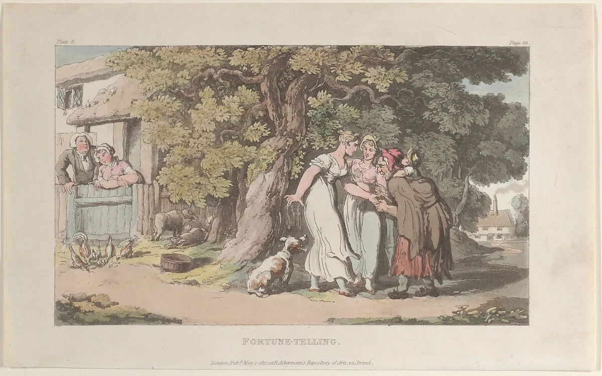 Fortune-telling, from "The Vicar of Wakefield" — William Clowes|Oliver Goldsmith|Rudolph Ackermann, London|Thomas Rowlandson