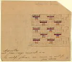 Panel with a Pattern of Multi-Colored T-Shaped Designs on Rows of Gold Lines — Anonymous, French, 20th century