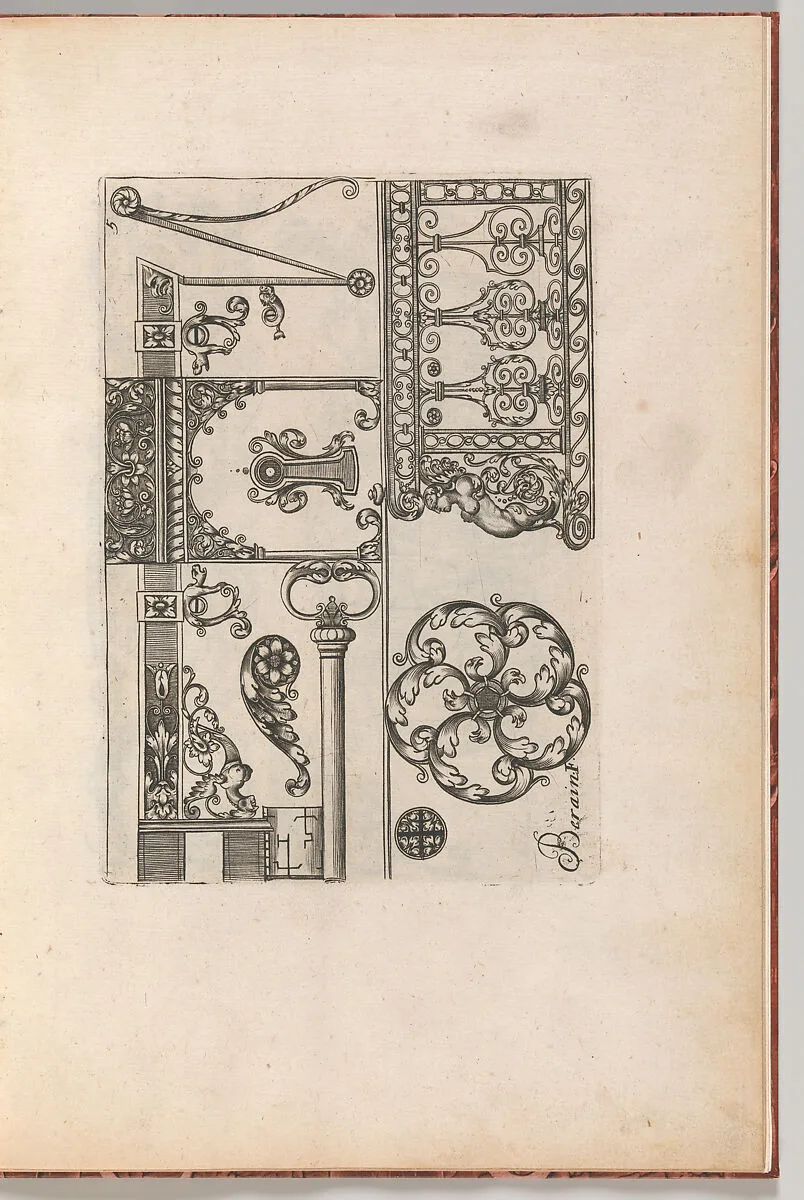 Diverses Pieces de Serruriers, page 6 (recto) — Hugues Brisville|Jean Berain|Gabriel Ladame