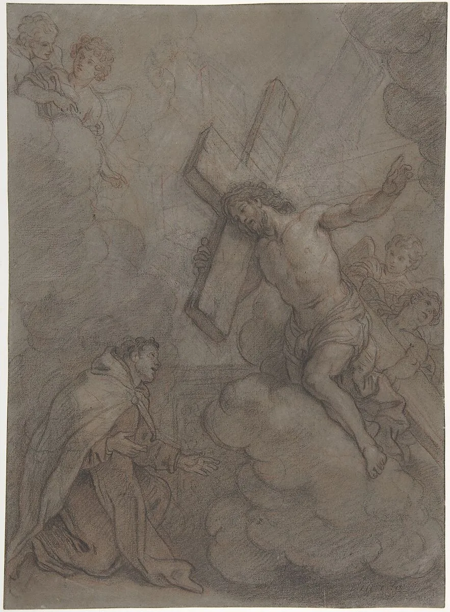 The Vision of St. John of the Cross — Charles de la Fosse|Antonio de Pereda