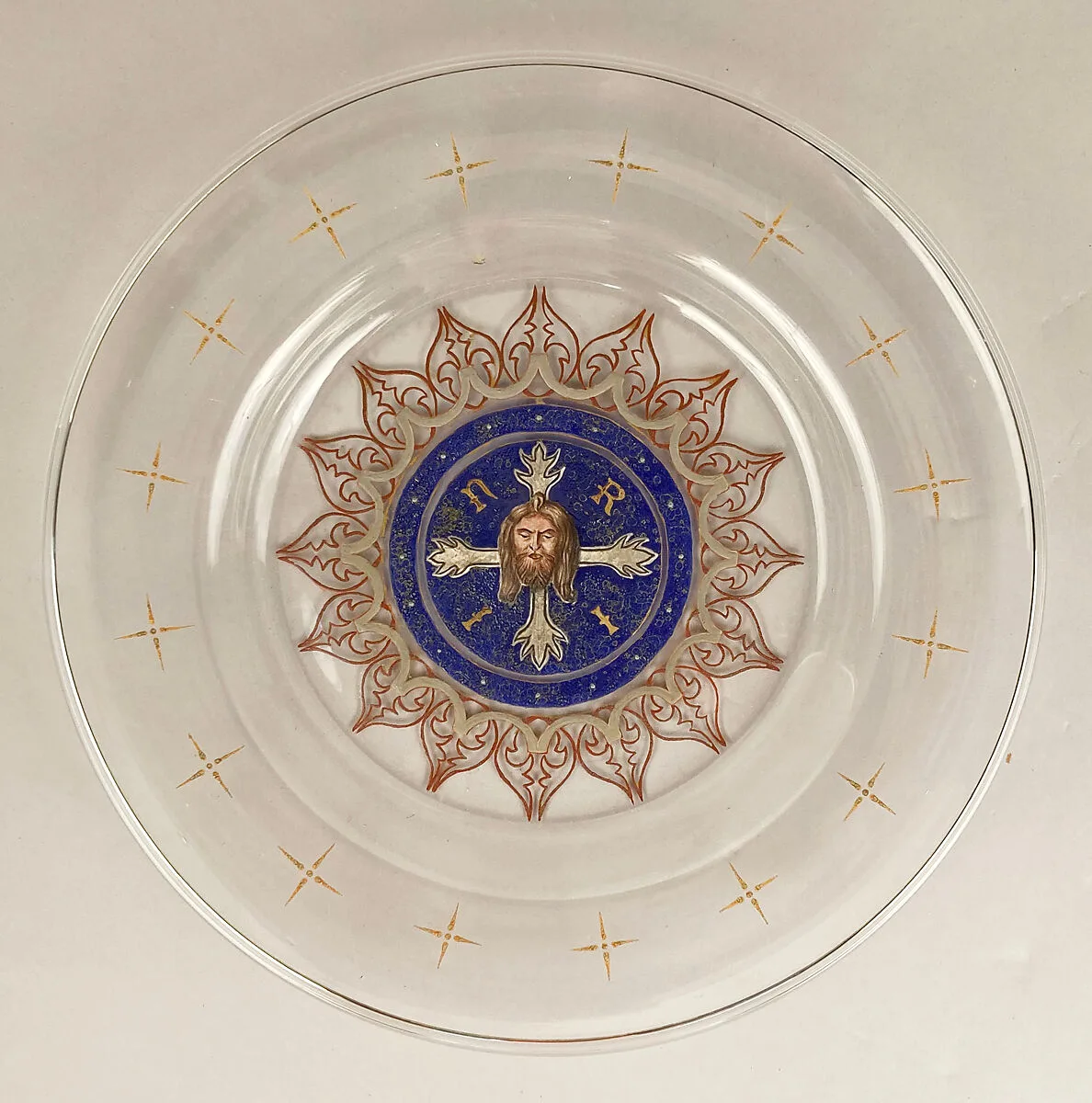 Plate with cross and head of Christ — Unknown