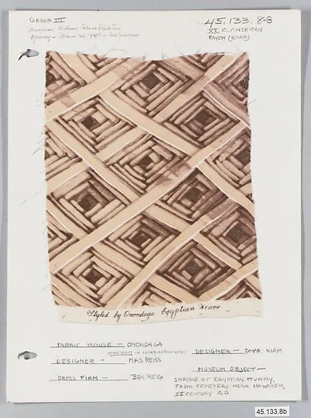Textile piece — Henriette Reiss|Omar Kiam|Onondaga Silk Company, Inc.