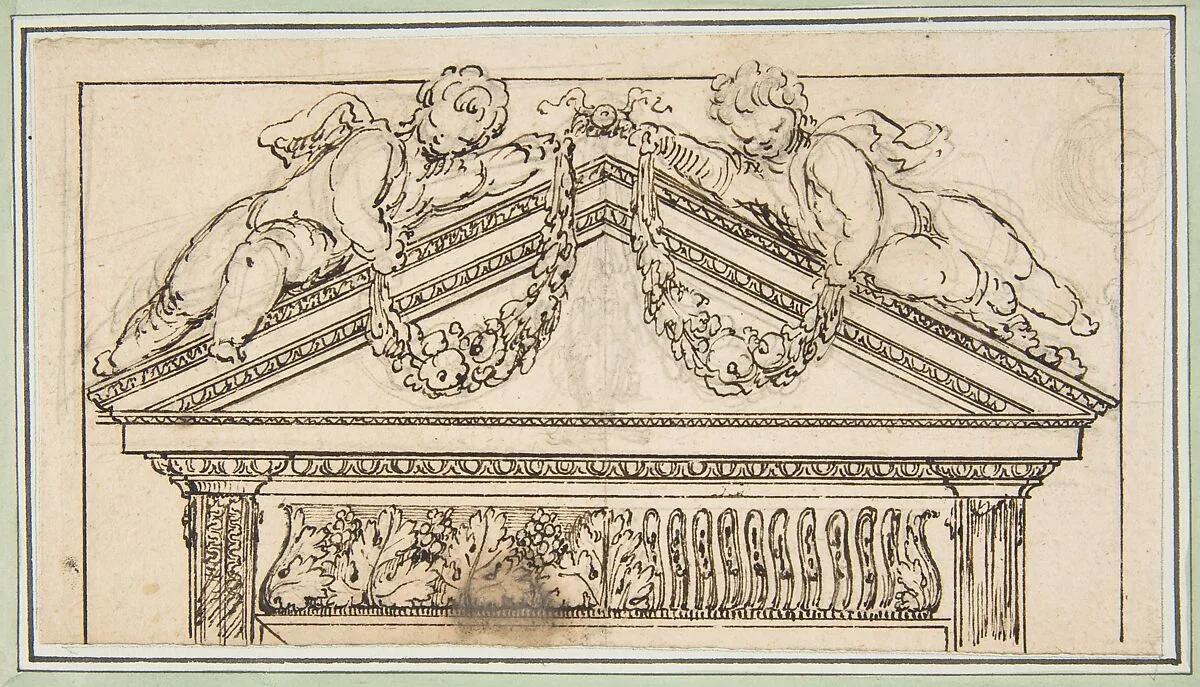 Study of a Pediment — Anonymous, French, 18th century