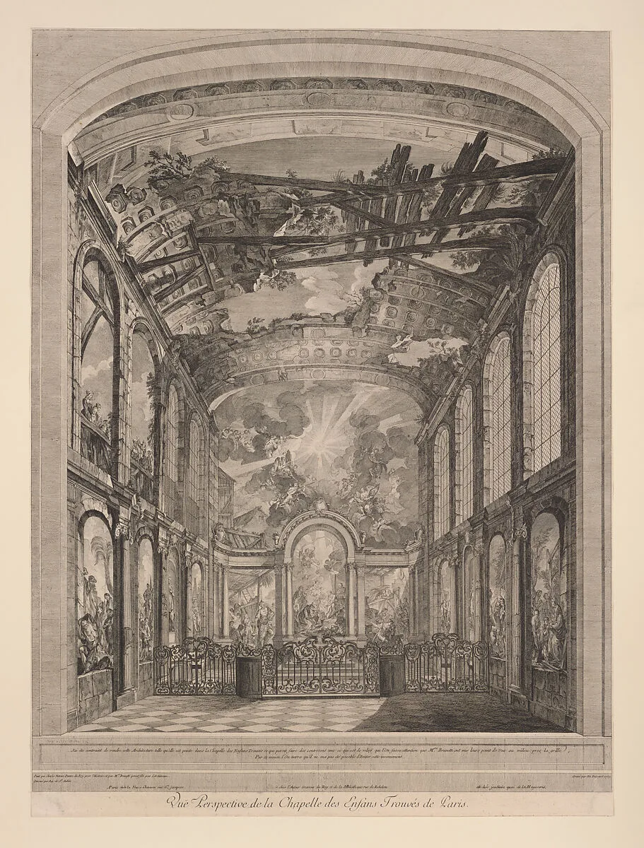 Interior view of the Enfants Trouvés — Etienne Fessard|Augustin de Saint-Aubin